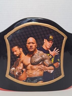 WWE 2014 Ceramic Coin Bank CM PUNK, JOHN CENA & The ROCK. Missing Plug.